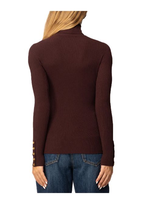 Dolcevita ELISABETTA FRANCHI donna MK11B56 Bordeaux slim sofisticata collo avvolgente lavorazione a costine ELISABETTA FRANCHI | Dolcevita | MK11B56EA4